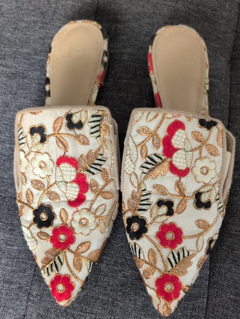Marc Fisher Ltd Floral Embroidered Mules